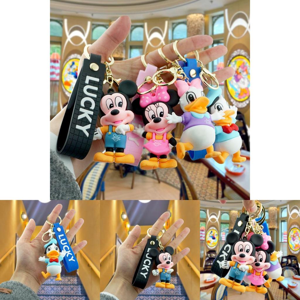 Disney Character Keychain Cute Minnie And Daisy Backpack Pendant Rubber Charm