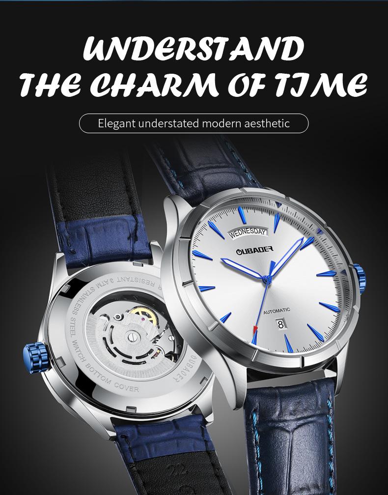 Genuine Men's Automatic Outdoor Sports Watch - Waterproof, Luminous, with Week and Calendar Display