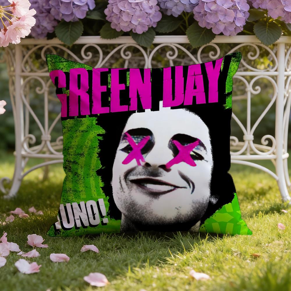 D-Green Day Band Cushion Cover Home & Car Dual-Scene Pillow Cover: Reversible for Premium Comfort