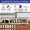 2D Flat, 1pc, 3.94 X 15.74 Inches Aluminum Decorative Sign -Rustic Bear Silhouette Metal Wall Decor - Vintage Cabin Sign with Welcome Bear & Paw