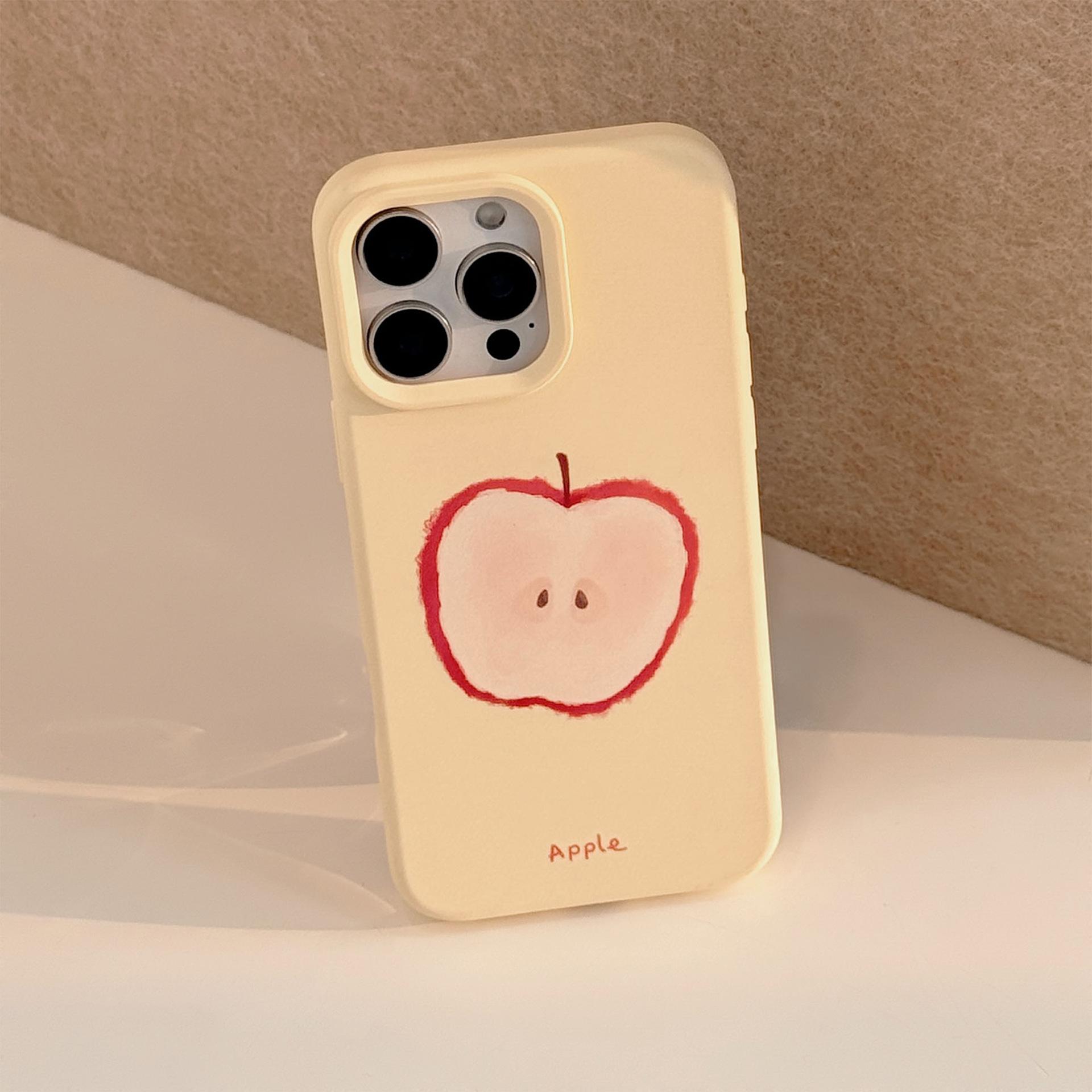 

Red Apple Bracket Suitable for Apple 16promax Mobile Phone Case Iphone17 Niche Summer 14 Silicone 13 Pendants 12pro max(6.7)