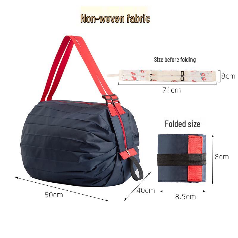Eco-Friendly Large Foldable Accordion Shoulder Tote for Groceries and Travel