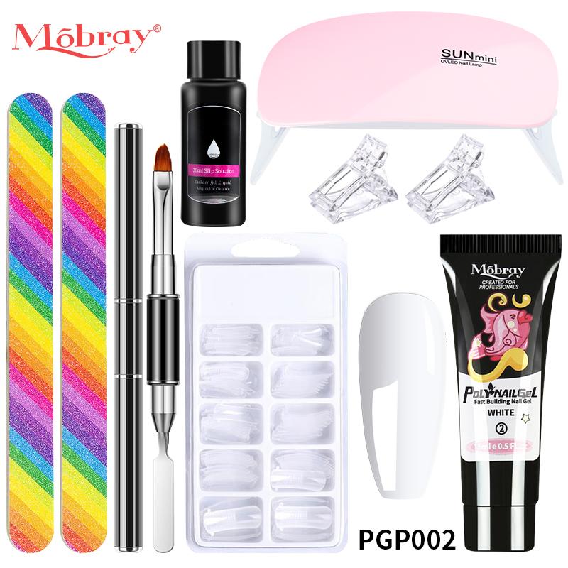 

Mobray Poly Nail Gel Set Манікюрний набір Gel Cuticle Pusher Finger Extend Mold Nail Kit Усе для швидкого нарощування манікюрний набір