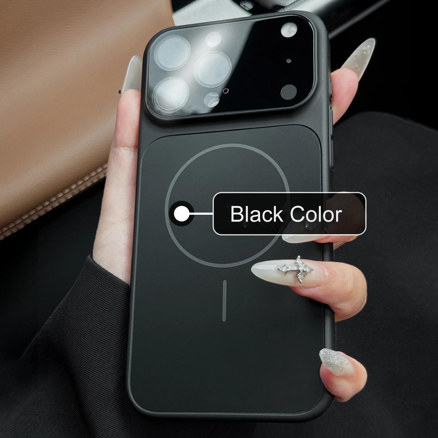 Officiële AG Nano Mat Glazen Hoes voor 17 Air 16 15 14 13 Pro Max 17promax Voor Magsafe Draadloos Opladen Magnetische Harde Cover iPhone 13 Pro Max zwart