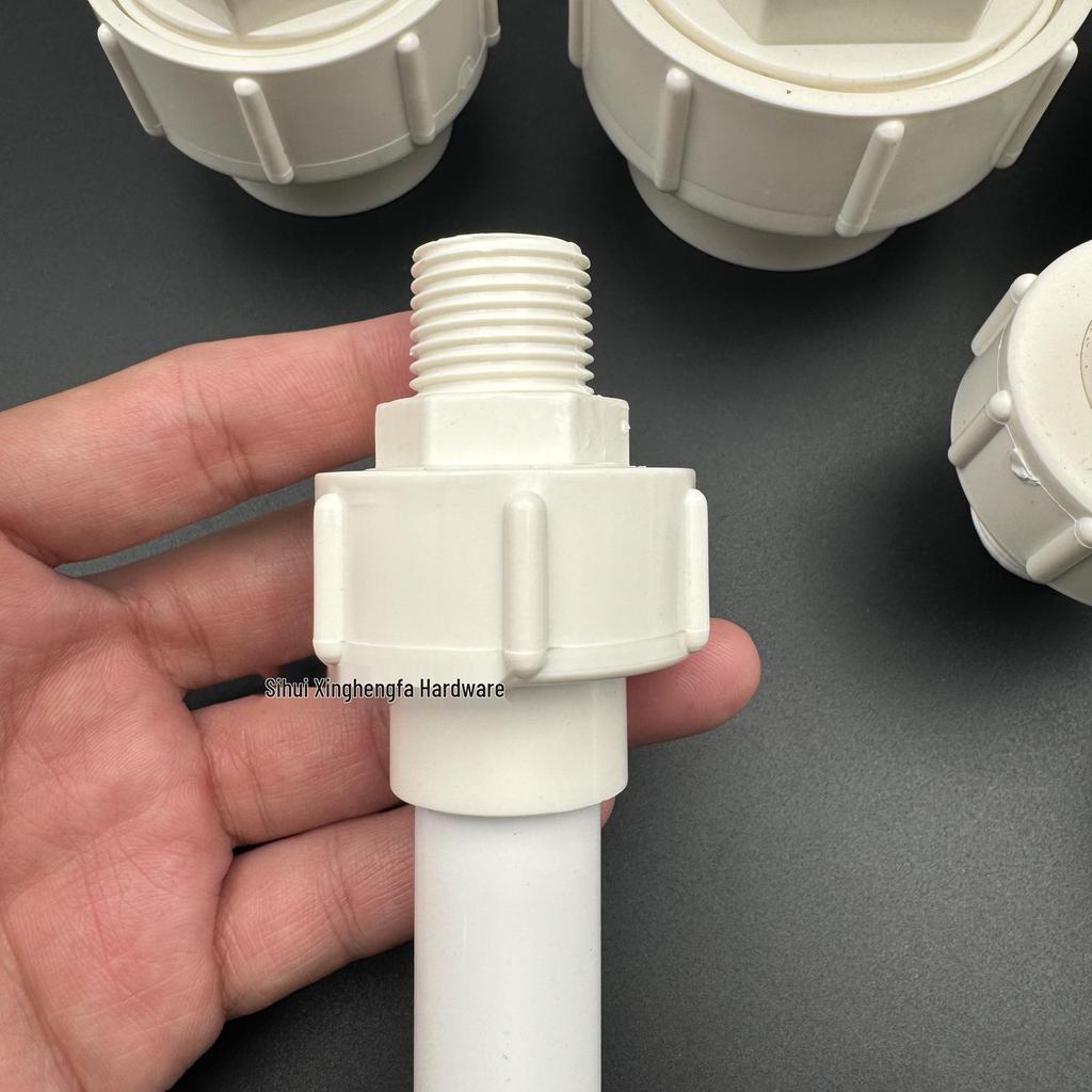 PVC Male Thread Union Glue Pipe for Water Pumps - 1/2 Inch, 3/4 Inch, 1 Inch, 2 Inch Single Thread.