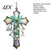 Holiday Commemorative Gift Lily of The Valley Suncatcher, Acrylic Stained Glass Style Hanging Indoor Ornament with Metal Chain, Elegant Floral Window