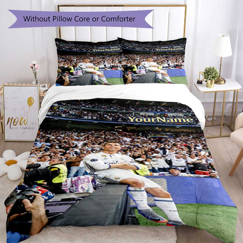 Cristiano Ronaldo 11 Customize Your Name Bedding Set Breathable Duvet Cover with Pillowcases Home Decoration Birthday Gift