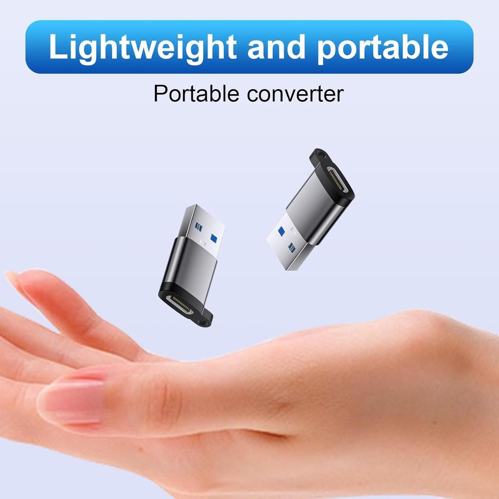 USB C Female to USB Male Adapter 3 Pack, OTG Converter, Type C to USB A Charger Cable Converter Compatible for Apple Watch iPhone 16 15 14 13 AirPods