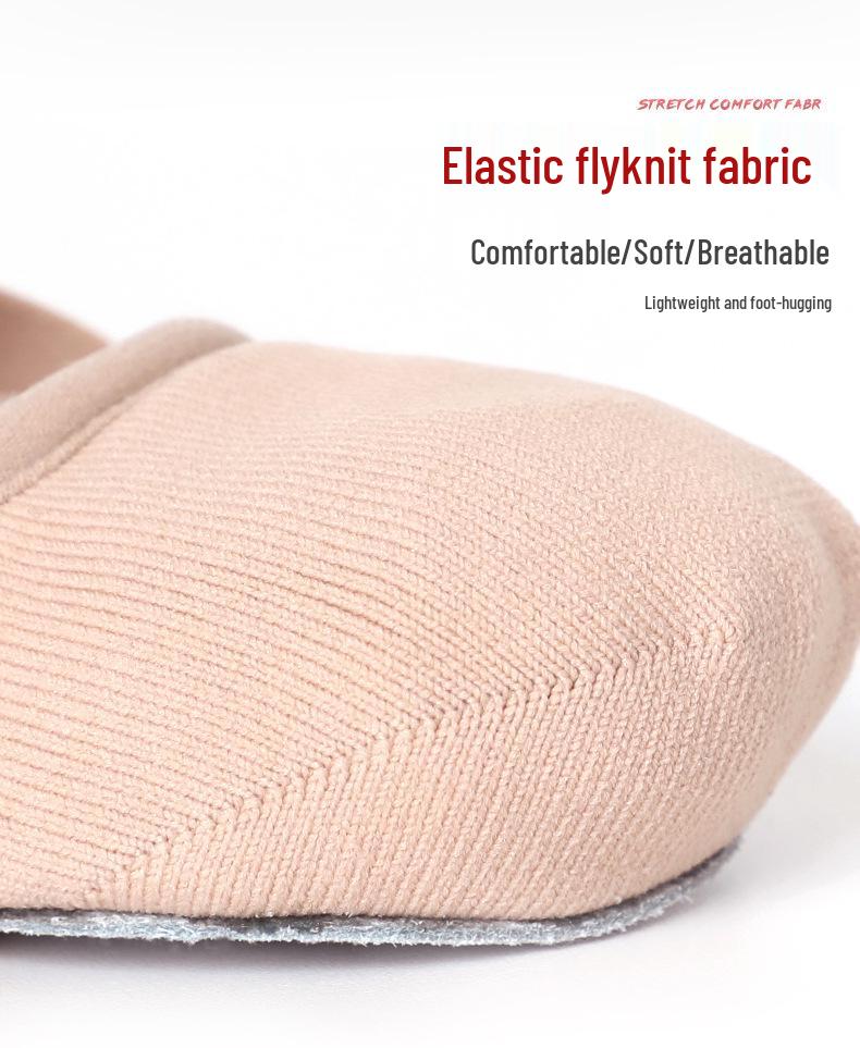 Women's Stretch Fabric Dance & Yoga Shoes: Soft Sole, Flyknit, Cat Paw, Ballet Shaping.