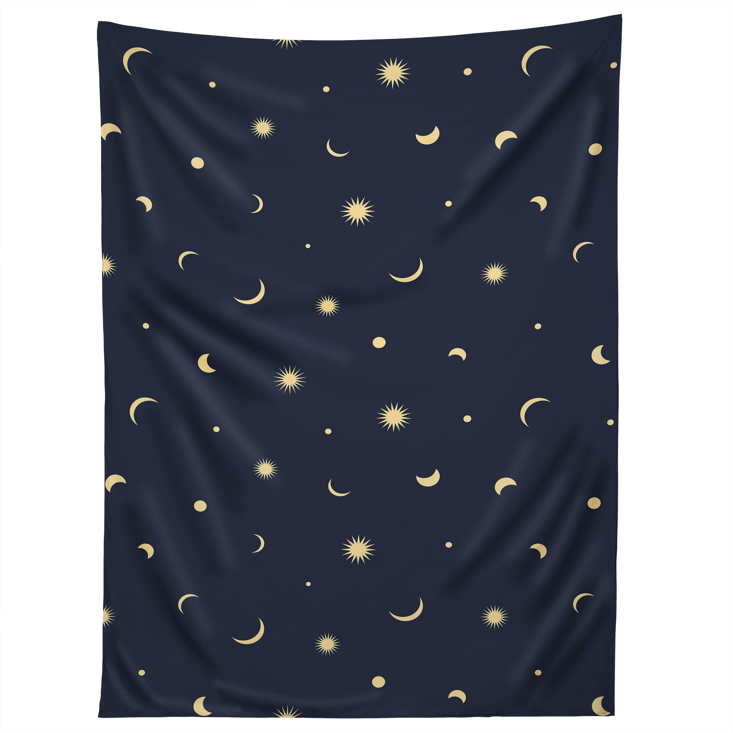 CELESTIAL MOON AND STARS tapestry 75x100