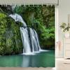 Natural Scenery Waterproof Fabric Shower Curtain Bathroom Curtains With Hooks 180X180Cm Landscape Bath Screen Home Decoration