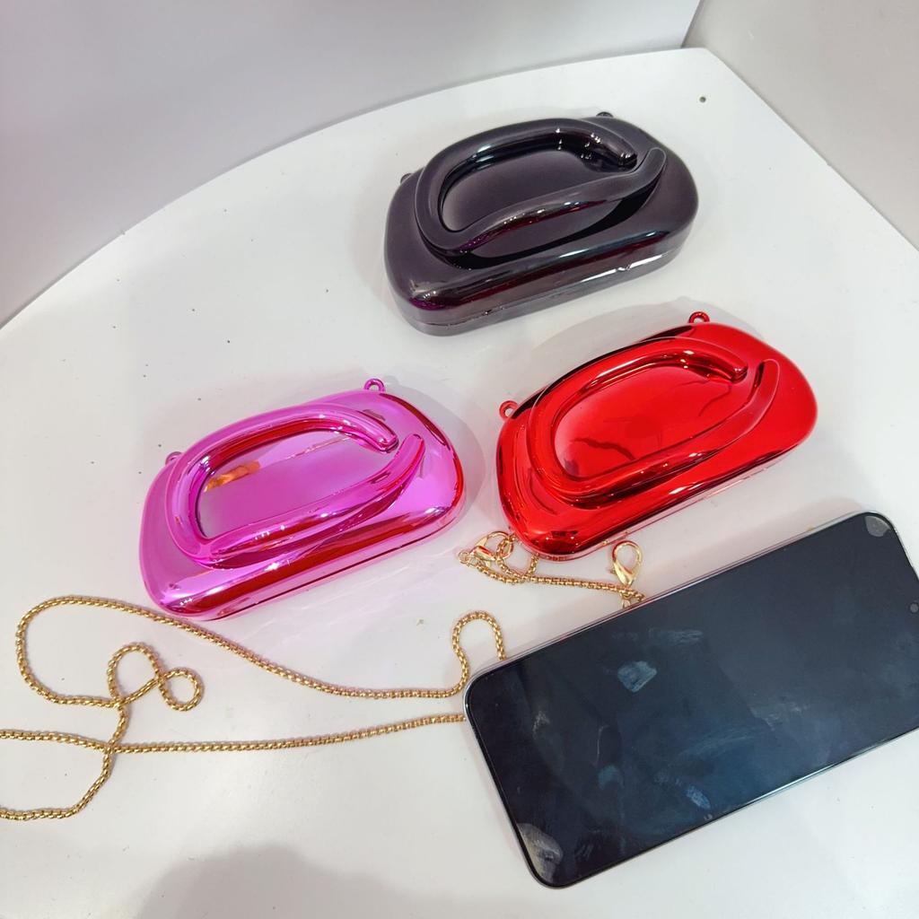 Mini Gold Acrylic Metal Closure Box Clutch Bag Women Evening Wedding Party Cute Purse Handbags Silver 2025 Spring New Fashion