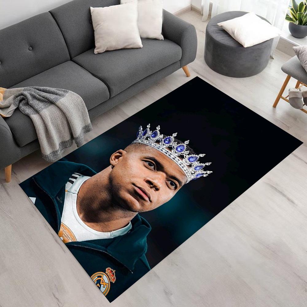 Star Player Kylian Mbappé Floor Mat Suitable for Playrooms Foyer Kitchen Living Rooms Antislip Carpet Anime Office Decor Wedding Party Gift