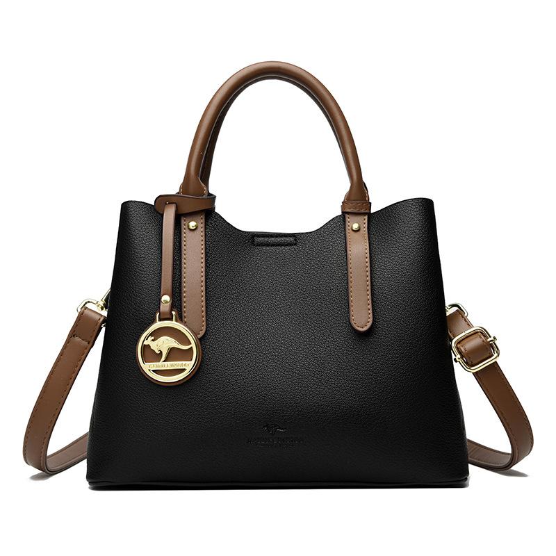 

Вместительная сумка на одно плечо для поездок на работу, модная и трендовая сумка через плечо, сумка-тоут чёрный