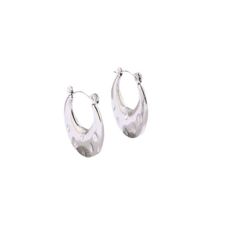 Elegant Titanium Steel Gold-Plated Earrings: Trendy, High-End Design with a Chic, Modern Style.