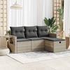 VidaXL Garden Lounge Set 4 Pcs with Light Grey Cushions Wicker 3325458