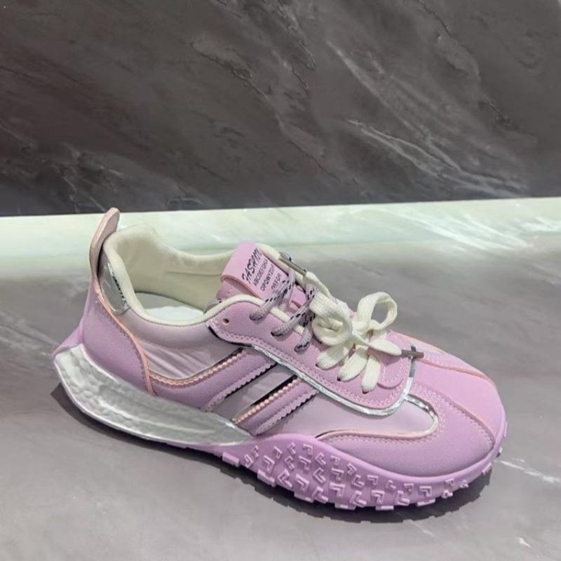 Fashion 2025 New Hot Sale Women's Vulcanized Sneakers Mixed Color Lace Up Breathable Outdoor Sports Comfortable & Versatile Casual Shoes