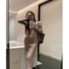 High-end atmosphere temperament dress women's clothing summer and autumn new design sense, be careful with off-the-shoulder coat and long skirt