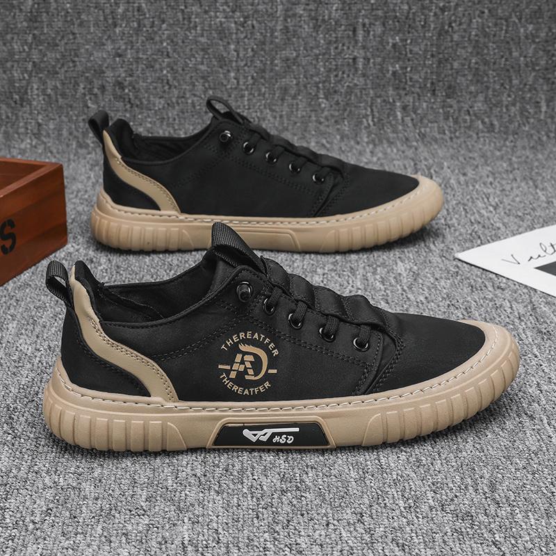 

Мужская вулканизированная обувь, летняя повседневная спортивная обувь Ice Silk, трендовые туфли на плоской подошве, корейские туфли на пластине 2024 года, новые дышащие кроссовки для ходьбы 39 чёрный