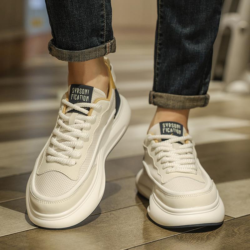 New casual board shoes, advanced sense, trendy fashion, versatile sports men's shoes, soft sole, light, comfortable and breathable white shoes