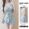 Swimsuit Female Small Split Boxer Skirt Hot Cute Girl Plaid Student Vacation Conservative
