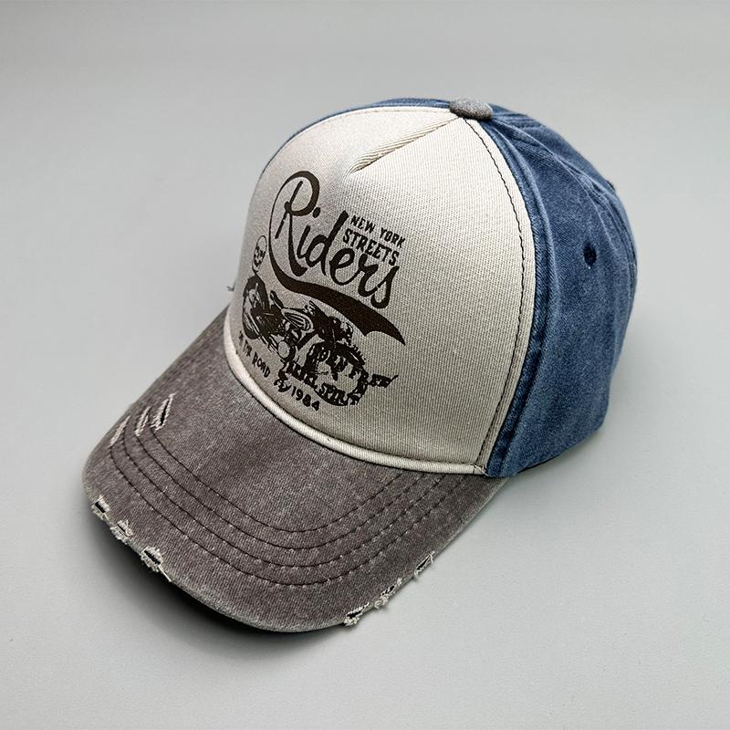 Motorcycle Sunshade Men Women Baseball Hats Cotton American Style Retro Contrasting Colors Fashion Snapback Caps Versatile New