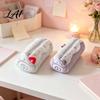 Plush Pencil Case Cake Roll Case Cute Makeup Bag Large Capacity Pen Durable Zipper Bag Pouch Soft Fluffy Stationery for Girls Novelty Dessert