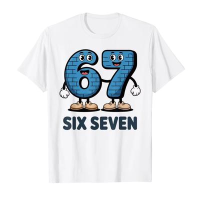 T-shirt estive divertenti Six Seven per bambini italiani, meme sui videogiochi, top a maniche corte