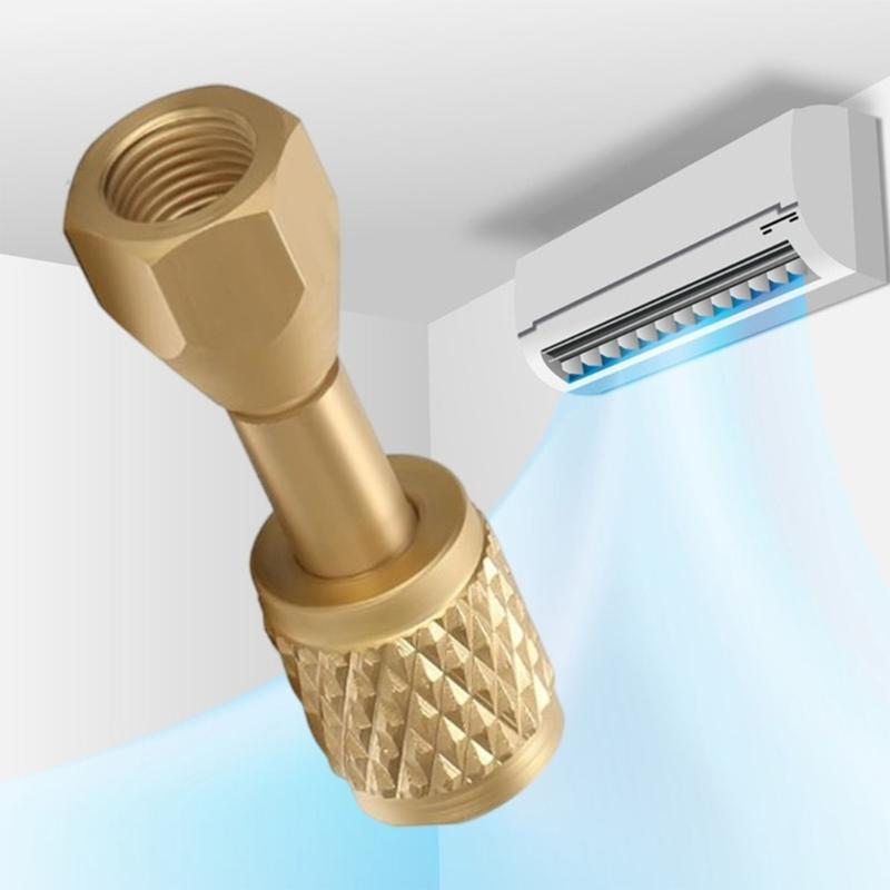 Permanent Bronze Thread Processor for Air Conditioning Systems 1/8NPT Male To 1/4SAE Female Pressure Measure Connection