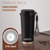 530ml 316 Stainless Steel Thermos Coffee Cup Ceramic Liner Vacuum Insulated Cup with Straw Cold and Hot Tumbler Travel Car Mug