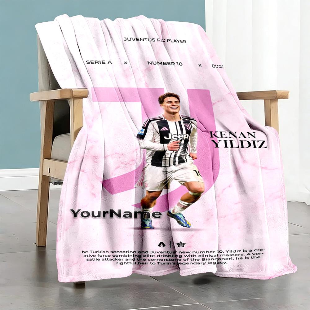 Juventus Customize Text Blanket Cozy Personalized Blanket Ultra-Soft Great for Office Chair Picnics Living Room Home Decor All-Season Use