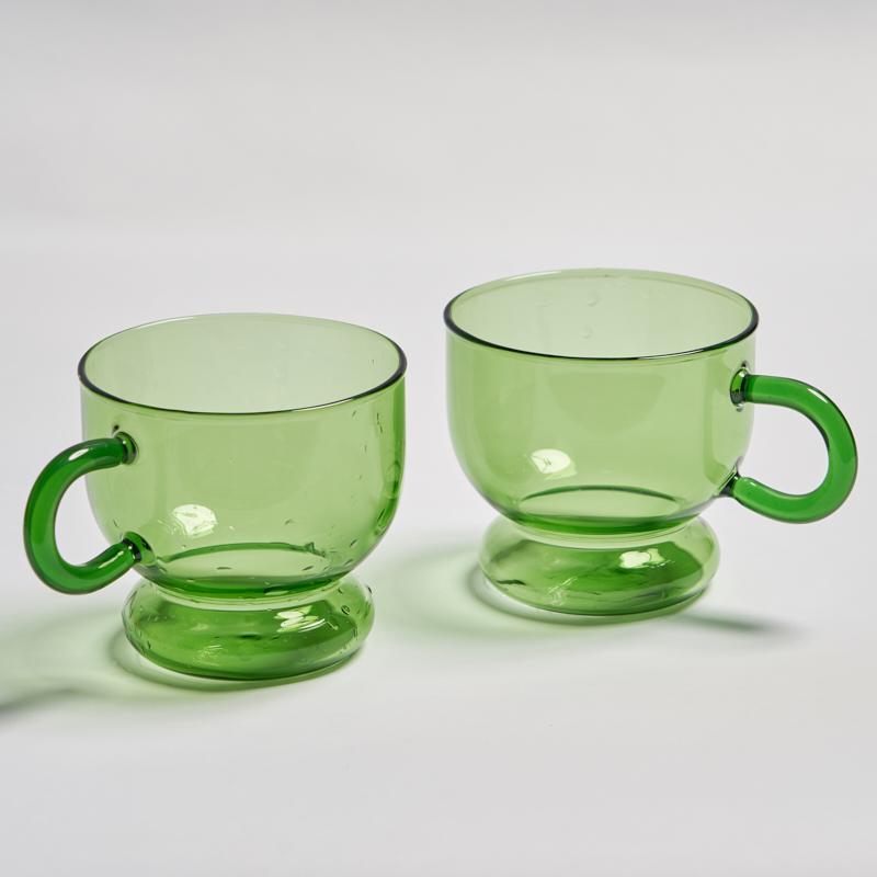 2PC Nordic glass coffee cup milk tea beer heat resistant cocktail wine mug Drinkware tumbler cups household Big mugs
