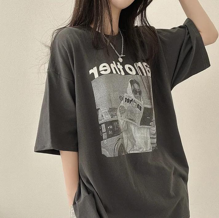 Fat MM large size white shoulder pure cotton short-sleeved t-shirt women's summer new loose casual and thin half-sleeved top ins