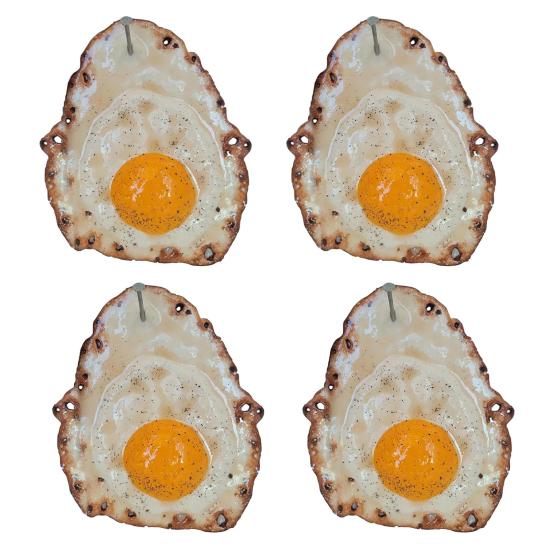 1/2/3/4Pcs Fried Egg Wall Decoration Fried Egg Hanging on a Nail Wall Art Home Living Room Kitchen Wall Decorative Acrylic Sign