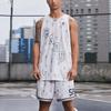 Li Ning Badfive Seven City Collaboration Moisture Wicking Basketball Shorts Men Shorts Off-White Stone-Grey AAPT711-1
