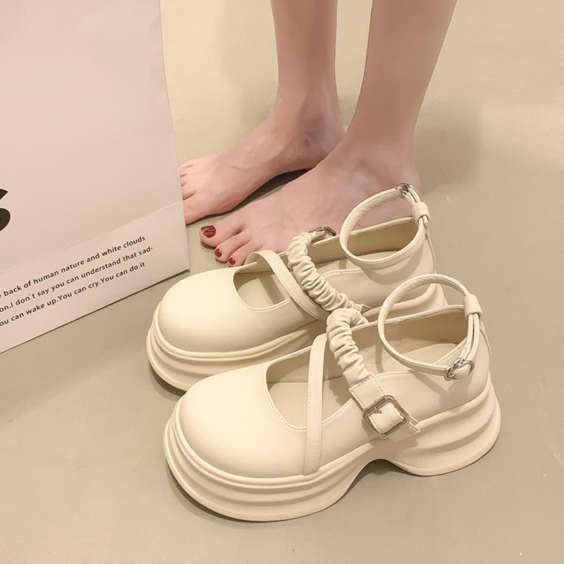 

Fashion Shoes for Women 2025 New Mary Janes Women s Round Toe Autumn Sweet High Heel Pump Women Buckle Strap Thick Bottom Shoes Ladies 35
