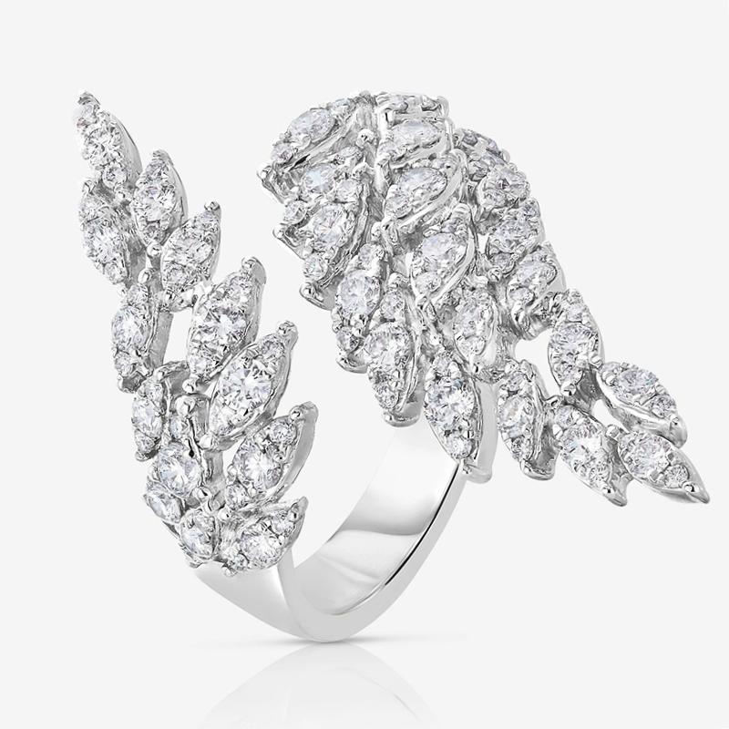 

CAOSHI Delicate Shiny Open Adjustable Ring with Wing Shape Design Female Daily Party Accessories with Dazzling Cubic Zirconia resizable