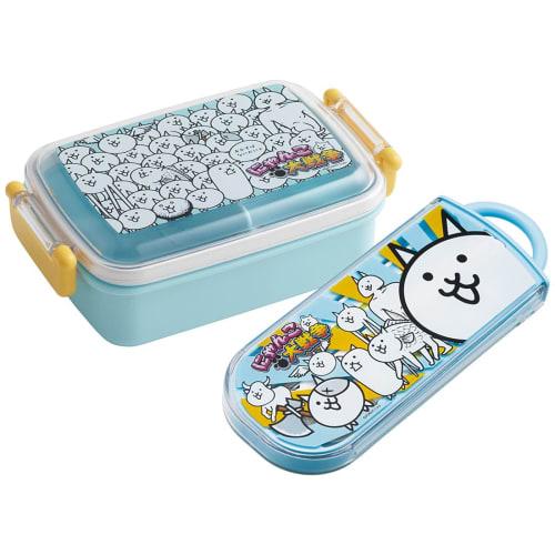 Skater Children's Antibacterial Slide Trio Set Lunch Box Chopsticks Spoon Fork Nyanko Great War Made in Japan TACC2AG-A