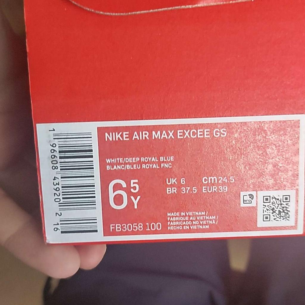 Nike Air Max Excee GS Hvit Dyp Kongeblå Barnesneakers Fotoblå Fotonstøv FB3058-100