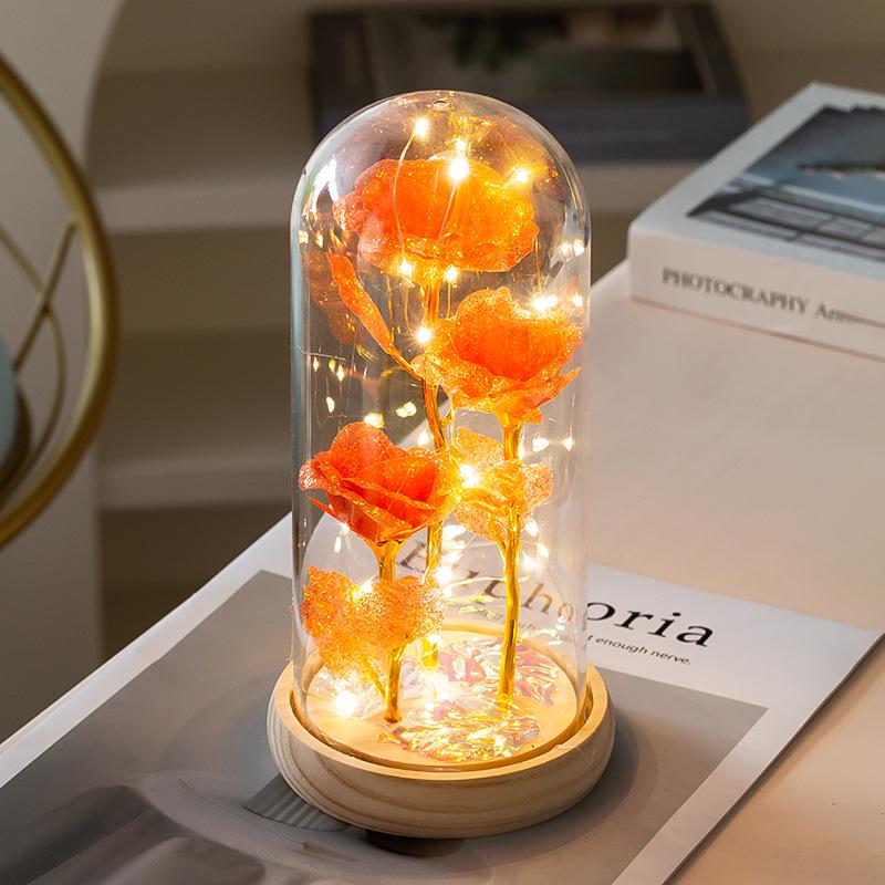LED Luminous Rose Flowers in Glass Cover - Perfect Gift for Mother s Day, Valentine s Day, and Christmas красный