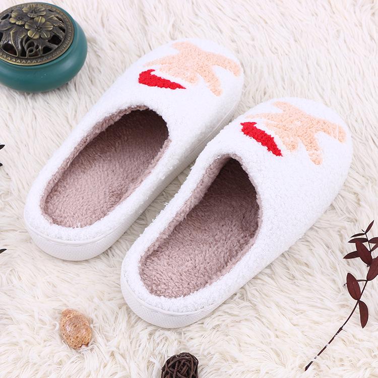 Cozy Winter Gingerbread Man Christmas Cotton Slippers - Warm, Plush, Non-slip