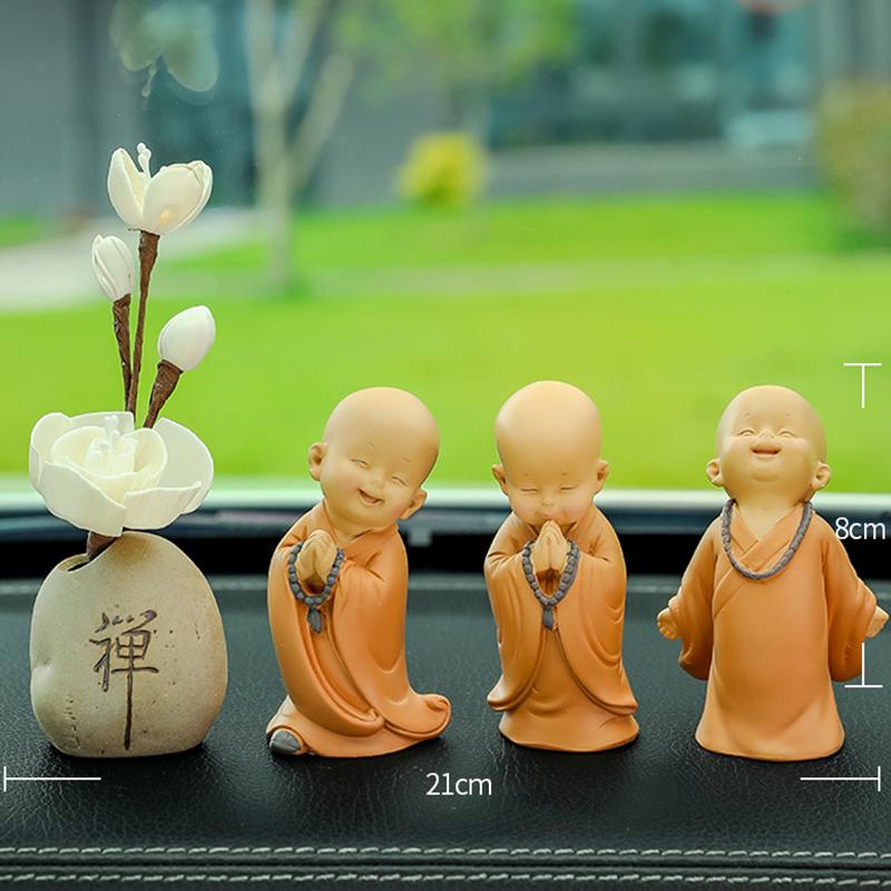 The  Ping An Little Monk Peaceful Little Monk Car Interior Decoration Buddha Zen Monastery Car Accories Str Relief M Driver S