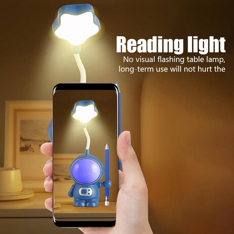 2 stücke Nette Cartoon Schreibtisch Lampe Multifunktionale Stift Halter Augenschutz Bunte Nachtlicht Für Schlafzimmer Nacht Lesen