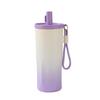 Gradient Stainless Steel Vacuum Insulated Coffee Cup with Straw and Rope Handle