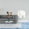 Rocking Horse Wood Sculpture Ceramic Elephant Statue Artistic Retro Animal Figurine Decorative