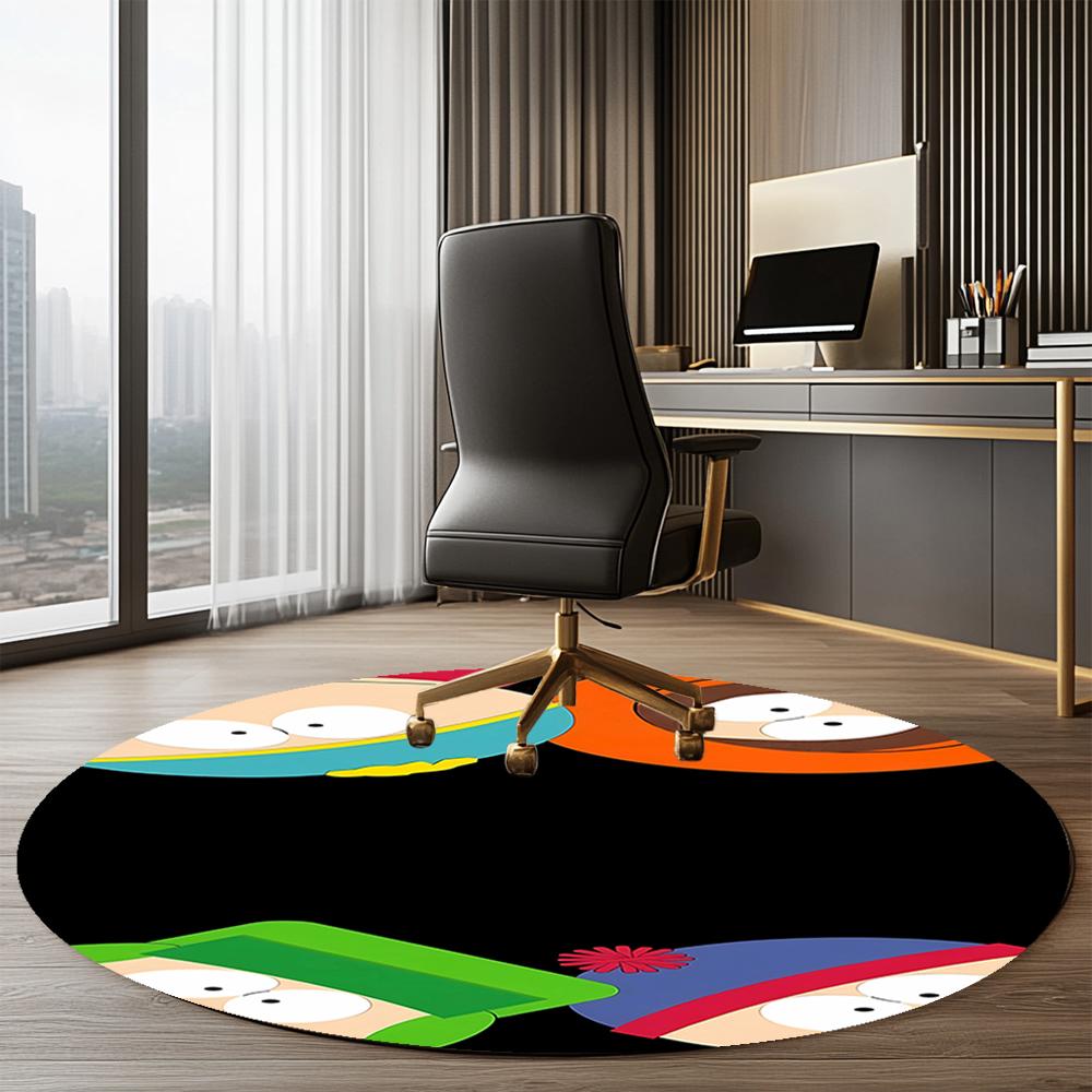 South Park Printed Round Rug Carpet Chair Rug Area Rug Entryway Doormats,for Office Chair Living Room Bedroom Kitchen Room.