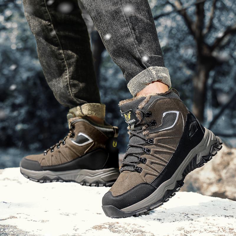 Bottes d'hiver imperméables pour hommes, bottines de neige de Style russe, grande taille 40 à 48