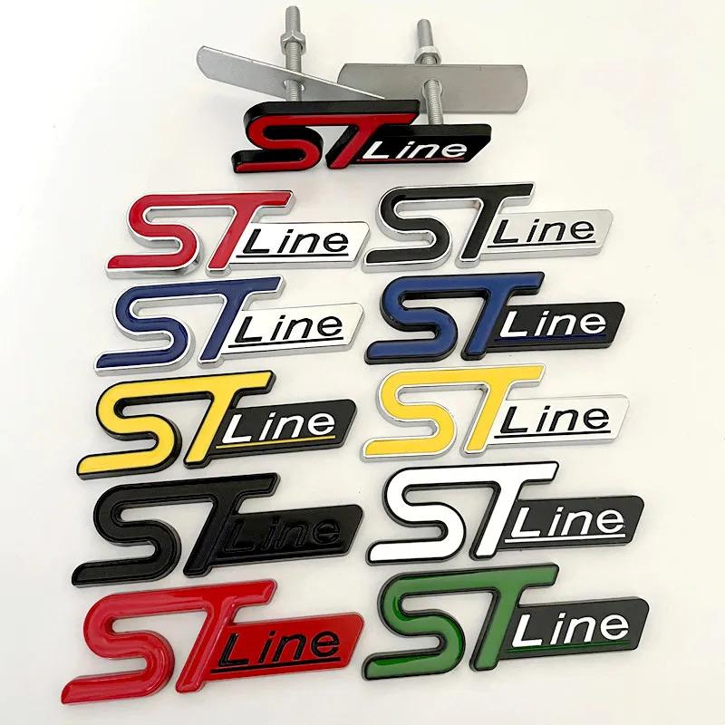 3D kovové logo ST Line odznak emblém na kufr přední mřížku pro Ford Focus MK4 PUMA Mondeo Kuga Fiesta ST Line samolepka příslušenství