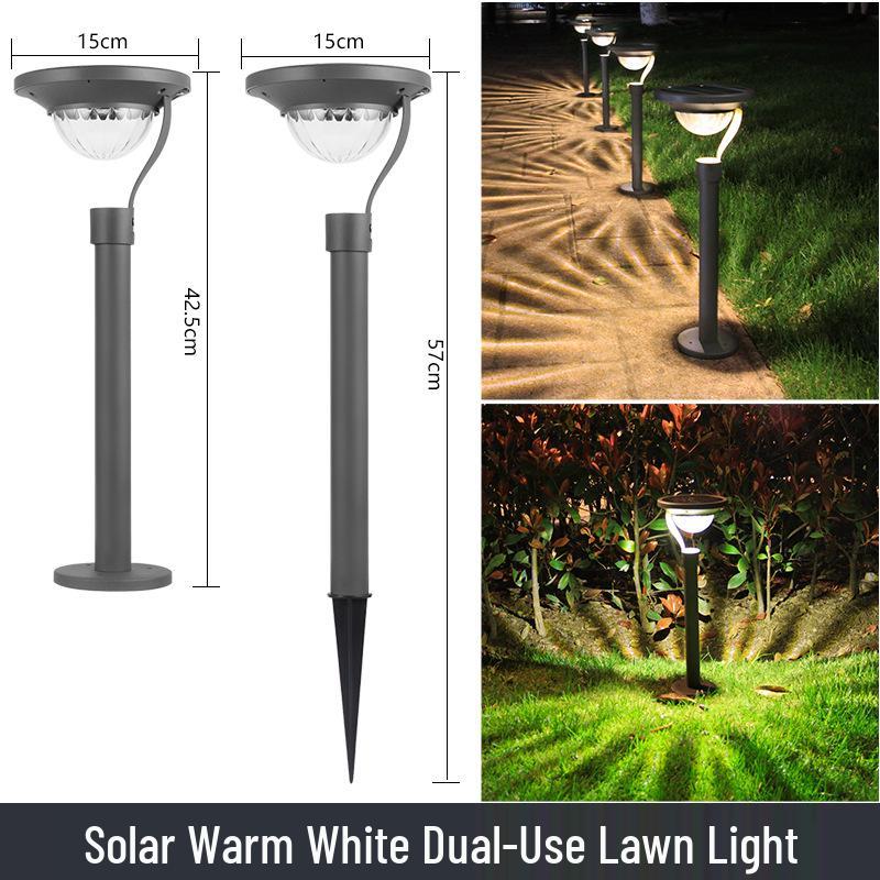 

Super Bright LED Solar Lawn Light - Waterproof, Energy-Saving for Gardens, Courtyards, and Villas Warm White Light (Ground and Stand)