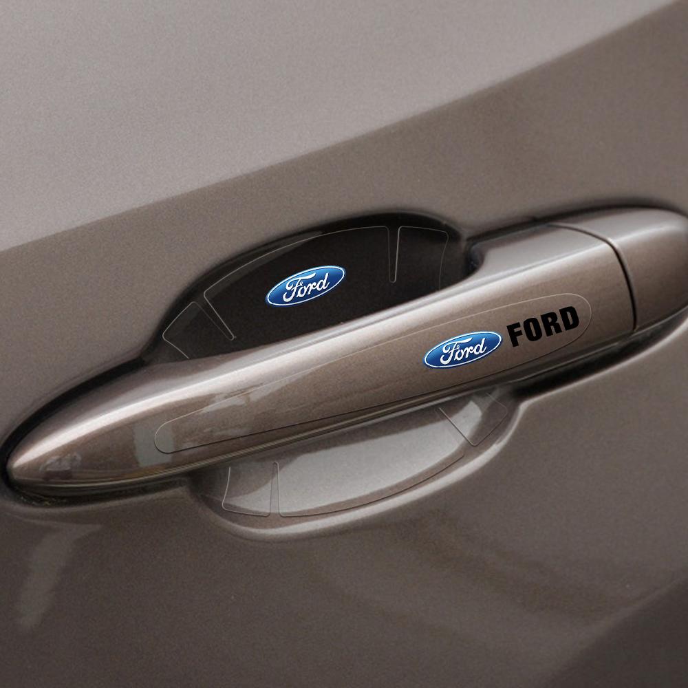 8pcs Transparent Car Door Handle Protector Film Sticker Anti Scratch Decal Center Cover For Ford 2 Fiesta Mondeo Fusion Explorer BW9